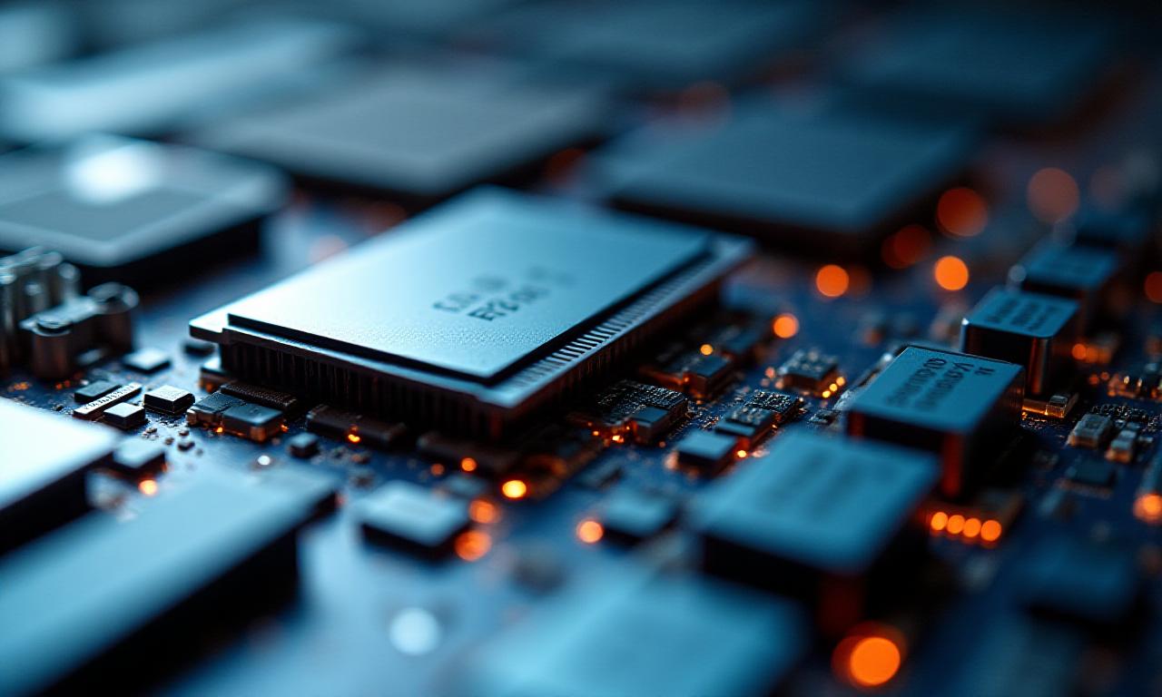 Close-up of a high-end Mac logic board with copper heat pipes and cooling fans