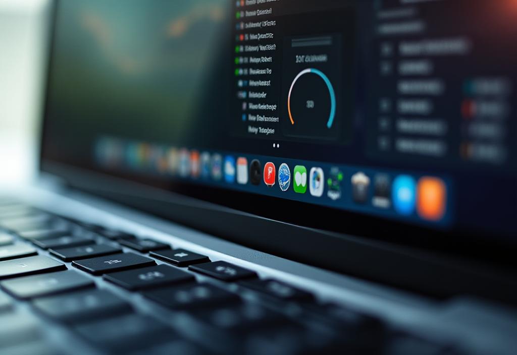 Close-up of Mac memory pressure metrics in the menu bar